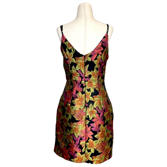 NWT Lulu’s Ready for Festivities Black Multi Floral Jacquard Mini Dress Size Sm - Picture 9 of 16